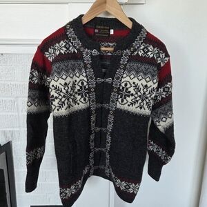 Norskwear COG 100% Wool Sweater Pewter Clasp Closings Made In Norway Size XS